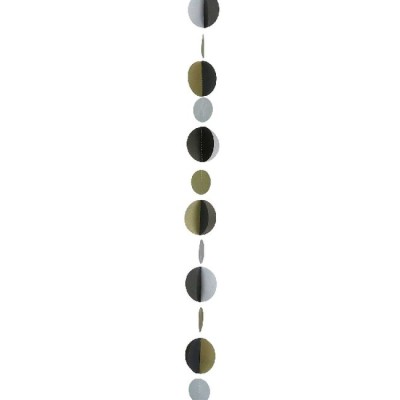 DECO. GLOBOS CIRCULOS ORO/NEGRO/PLATA