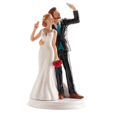 FIGURA PAREJA BODA SELFIE 20 CM