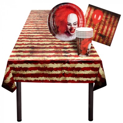 SET VAJILLA PAYASO DEL HORROR