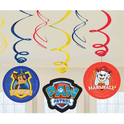 DECORACION COLGANTE PATRULLA CANINA 6 PIEZAS