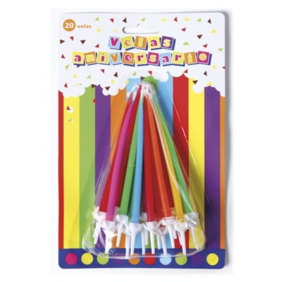 BLISTER 20 VELAS DE ANIVERSARIO S/12