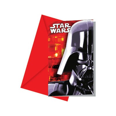 6 INVITACIONES STAR WARS