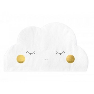 SERVILLETA NUBES BLANCA Y ORO
