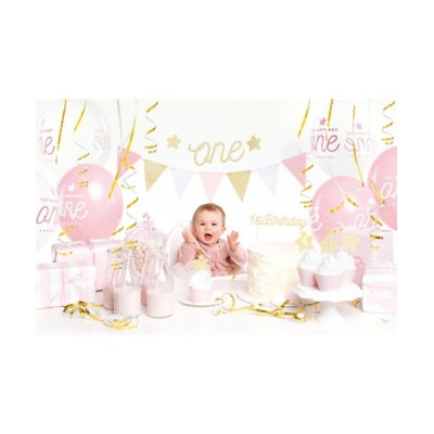 KIT PRIMER CUMPLEAÑOS ROSA 33 PZAS