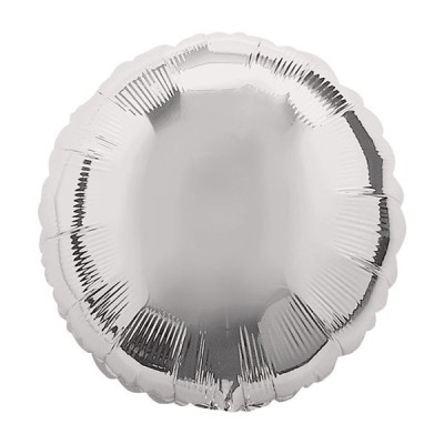 GLOBO METAL CIRCULO-ESTRELLA PLATA