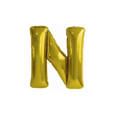 GLOBO LETRA N ORO 100 CM
