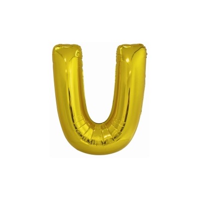 GLOBO LETRA U ORO 100 CM
