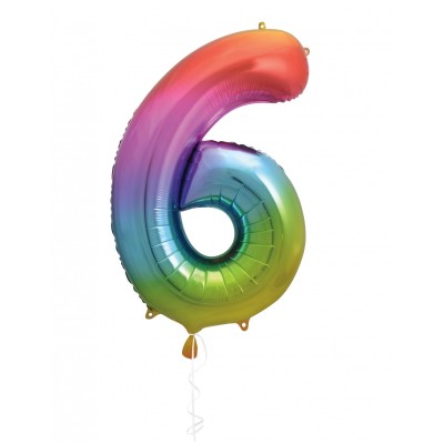GLOBO FOIL 86CM ARCOIRIS N.6