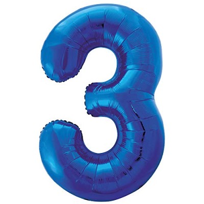 GLOBO FOIL 86 CM-AZUL N.3