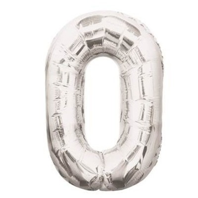 GLOBO FOIL 86 CM-PLATA N.0