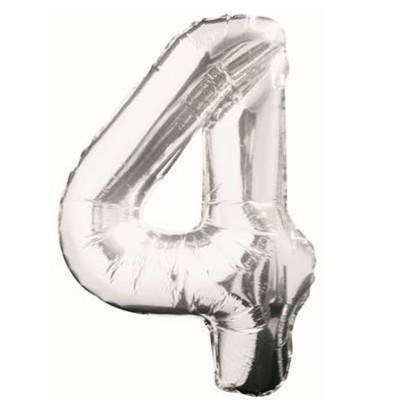 GLOBO FOIL 86 CM-PLATA N.4