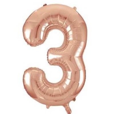 GLOBO FOIL 86 CM ROSA GOLD N.3