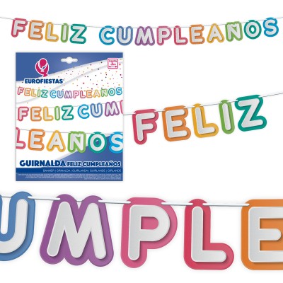 GUIRNALDA FELIZ CUMPLE COLORES -EUROFIESTAS
