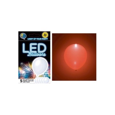GLOBO LATEX CON LED ROJO 5 UND