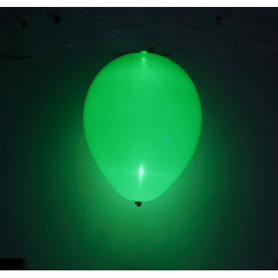 GLOBO LATEX CON LED VERDE 5 UND