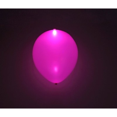 GLOBO LATEX CON LED ROSA 5 UND