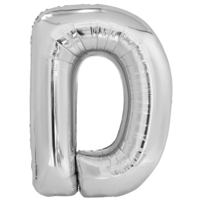 GLOBO LETRA D PLATA 100 CM