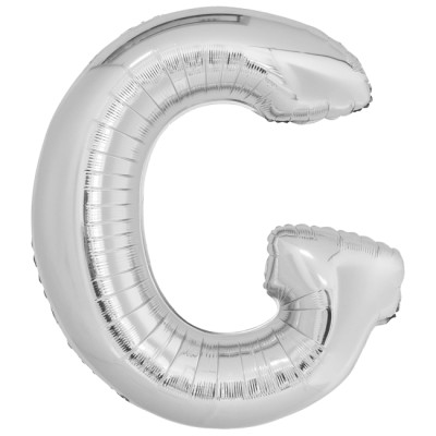 GLOBO LETRA G PLATA 100 CM