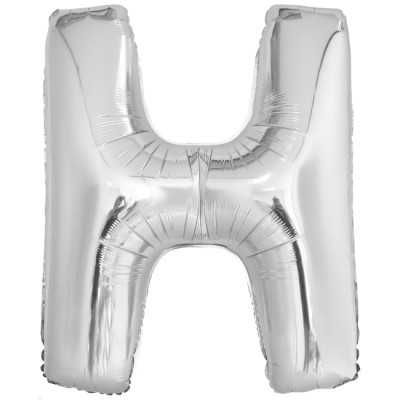 GLOBO LETRA H PLATA 100 CM