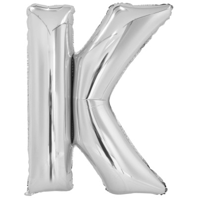 GLOBO LETRA K PLATA 100 CM