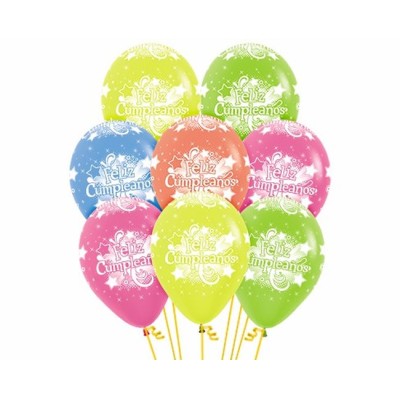 GLOBOS STDOS FELIZ CUMPLE NEON 12 UND