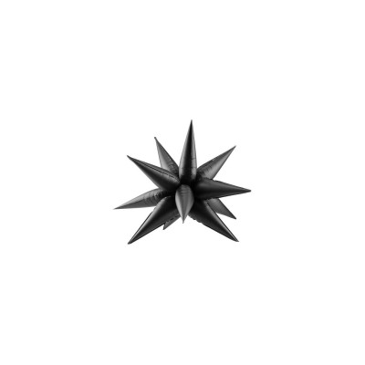 GLOBO FOIL ESTRELLA 3D, 95CM, NEGRO
