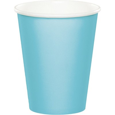VASO CARTON CELESTE 266 ML 8 UND