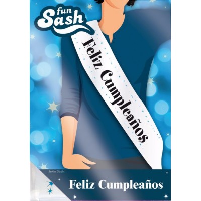 BANDA FELIZ CUMPLEAÑOS ESTRELLAS AZUL