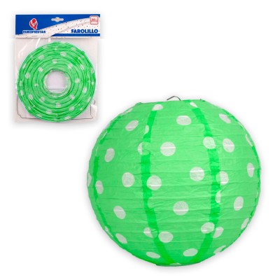 FAROLILLO REDONDO 30 CM LUNARES VERDE
