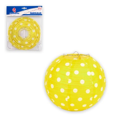 FAROLILLO REDONDO 20 CM LUNARES AMARILLO