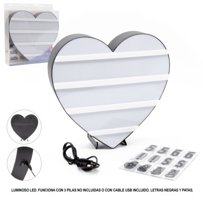CAJA LUZ FORMA CORAZON