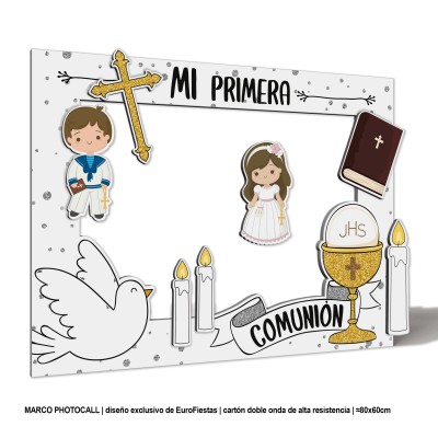 PHOTOCALL COMUNION BLANCO Y PLATA