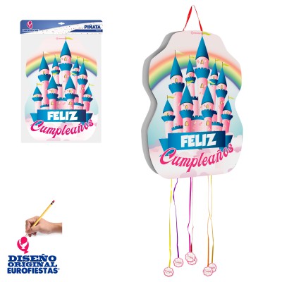 PIÑATA CASTILLO FELIZ CUMPLEAÑOS