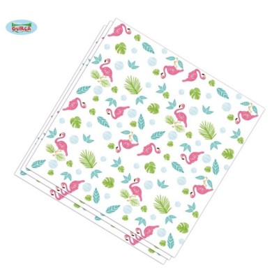 SERVILLETAS FLAMENCOS 33 X 33 CM 20 UND