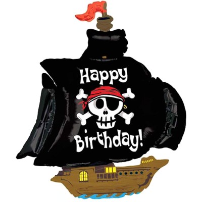 GLOBO BARCO PIRATA ¨HAPPY BIRTHDAY¨ 117 CM