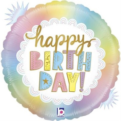 GLOBO CUMPLEAÑOS ÓPALO ARCOIRIS 18'