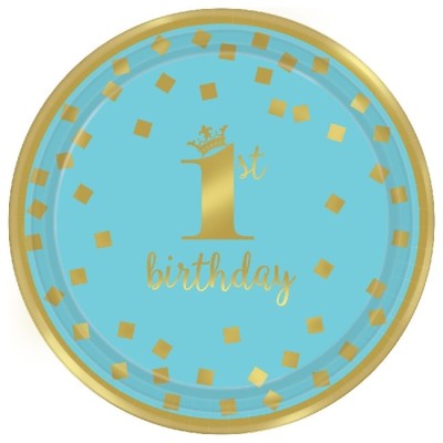 PLATOS 18 CM 1ER CUMPLE NIÑO 8 UND - LIRA