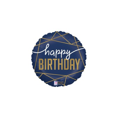 GLOBO AZUL MARINO HAPPY BIRTHDAY