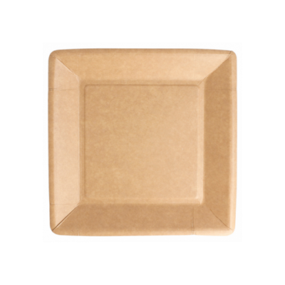 PLATO CARTON KRAFT CUADRADO 25X25CM 20 UND