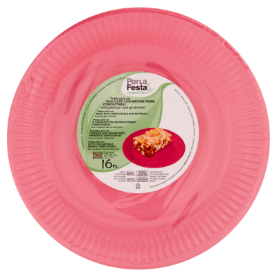 PLATOS 23 CM COMPOSTABLE ROSA 12 UND
