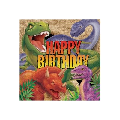 SERVILLETAS DINOSAURIO ¨HAPPY BIRTHDAY¨ 16 UND