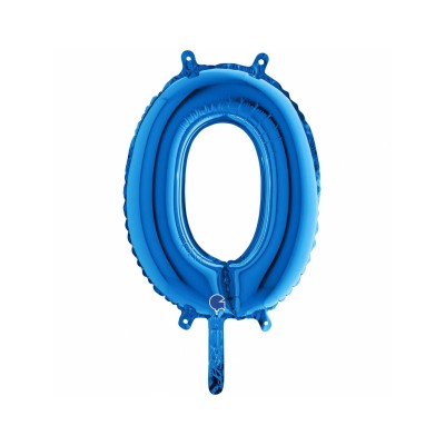 GLOBO 36 CM AZUL NUMERO 0