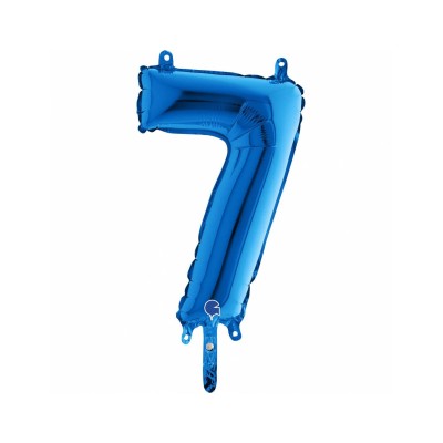 GLOBO 36 CM AZUL NUMERO 7