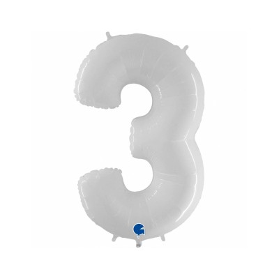 GLOBO NUMERO BLANCO NUM.3
