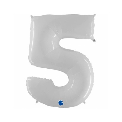 GLOBO NUMERO BLANCO NUM.5