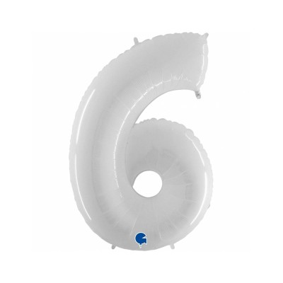 GLOBO NUMERO BLANCO NUM.6