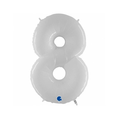 GLOBO NUMERO BLANCO NUM.8