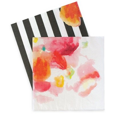 SERVILLETAS FLORAL/ LINEAS NEGRAS 20 UND
