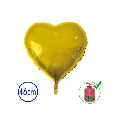 GLOBO FOIL CORAZON ORO 46 CM