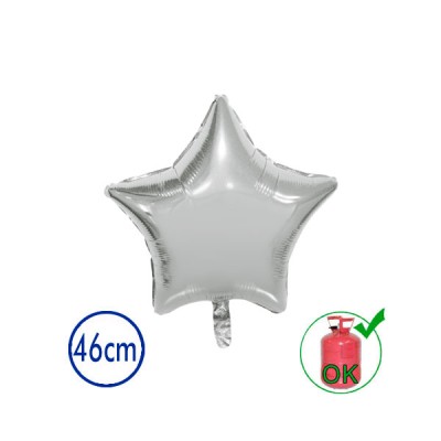 GLOBO FOIL ESTRELLA PLATA 46 CM